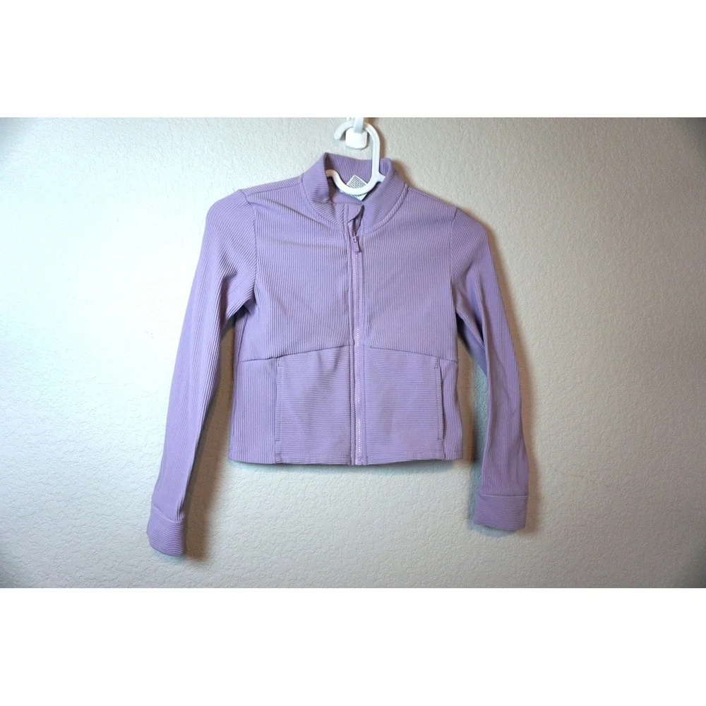 All In Motion Girls Ribbed Full Zip Active Jacket 2 Pack Blue Purple S 6/7 M 8